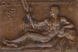 Berán Lajos (1882-1943) DN. "DUNA / Budapesti Evezős Egylet" Br plakett (58x40mm) T:2,2- fényesített