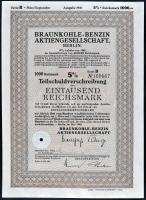 Németország / Berlin 1940. Barnaszén-Benzin Részvénytársaság 4db részvénye A,B,G,K sorozat T:II
Germ...