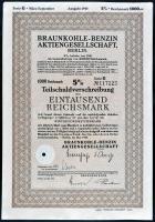 Németország / Berlin 1940. Barnaszén-Benzin Részvénytársaság 4db részvénye A,B,G,K sorozat T:II
Germ...