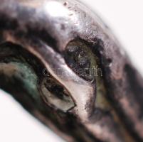 1867-1872 Ló, lovas és kutyája. 750/1000 tisztaságú ezüst (Ag) figura monarchiabeli jelzéssel, VV me...