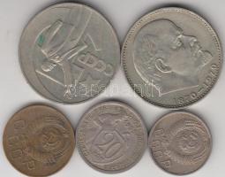 Szovjetunió 1957. 3k + 1956. 15k + 1933. 20k + 1967. 1R + 1970. 1R T:2,2- Soviet Union 1957. 3 Kopeks + 1956. 15 Kopeks + 1933. 20 Kopeks + 1967. 1 Ruble + 1970. 1 Ruble C:XF,VF
