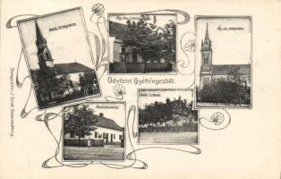 Gyékényes iskola, posta, templom, Art Nouveau