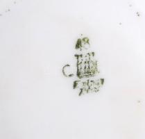 2 db antik Zsolnay bögre, jelzett, egyiken apró csorba, matricás, m:9 cm