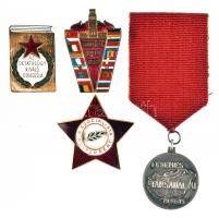 3db szocialista kitüntetés: "Az oktatásügy kiváló dolgozója" + "Érdemes Társadalmi Munkás" mellszalagon + "A szocialista kultúráért" kitüntetések + Németország 1958. "Buchenwald" jelvény T:2