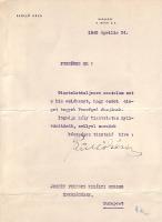 Szüllő Géza jogtudós levele József főherceghez