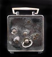 cca 1940 Art deco mechanikus ébresztőóra kétfunkciójú, kétirányú felhúzókarral (óra és vekker) / 
Ar...