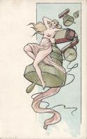 Erotic postcard, bell (EK)