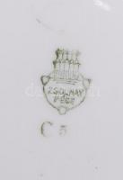 Zsolnay szószóstál tető nélkül + sótartó, jelzett, matricás, m:9 cm, h:12 cm