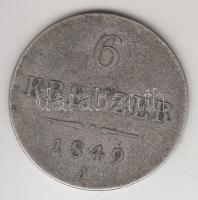 Ausztria 1849A 6Kr Ag T:3 Austria 1849A 6 Kreuzer Ag C:F