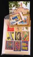 160 db gyufacímke, közte 121 db nagyméretű 1 emléklap, 7 könyvjelző