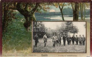 Gödöllő, Ferenc József és vadásztársasága, floral litho