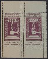 1920 Magyarországi könyvnyomdászok és betűöntők segélyező egyesülete levélzáró pár