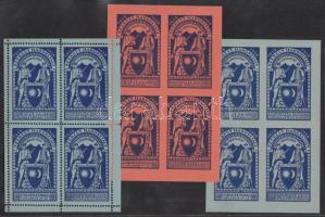 1918 Székely hadosztály Erdélyért 3 db klf levélzáró kisív (2 vágott)