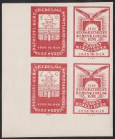 1938 Szombathelyi kereskedelmi kör vágott levélzáró négyestömb