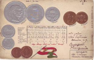 Magyarország fémpénzei dombor litho (EB)