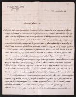 1912 Steuer Ábrahám szatmári rabbi saját kézzel írt levele / Rabbi from Satu Mare autograph letter
