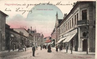 Nagyvárad, Fő utca, Lojanek fényképészüzlete, Huzella kereskedése / main street, shops