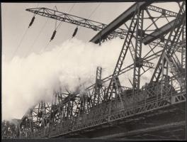Cca 1950-1960 Ismeretlen szerző: Vasúti híd 14x20 cm