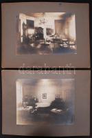 1900-1920 Kiszer Nándor 7 db vintage felvétele egy kúria berendezéséről; pecséttel jelzett, képméret: 16x21 cm; karton: 24x33 cm