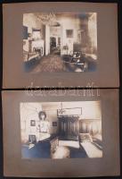 1900-1920 Kiszer Nándor 7 db vintage felvétele egy kúria berendezéséről; pecséttel jelzett, képméret...
