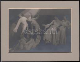 1931 Angelo: Angyal csoportsugárral; vintage fotó; feliratozva; 10x14 cm