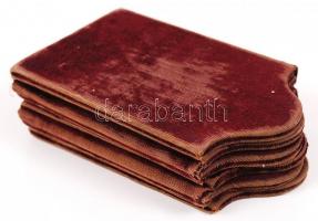 cca 1890 6 férőhelyes kihajtható bársony fotótartó vizitkártya méretű fotóknak / Photo holder