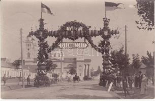 1902 Eger, bazilika, ünnepi kapu, photo