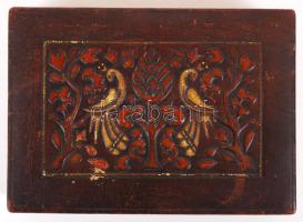 Domborműves bőr dobozka /  Leather box, 15x11x3cm