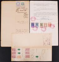 1900-1945 3db hivatalos irat okmánybélyegekkel