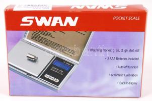 Swan ékszerészmérleg század gramm pontosság, 0,01-100g új állapotban elemmel, eredeti dobozban / Jeweller's scales