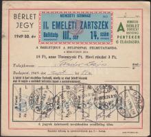 1949/1950 Nemzeti Színház bérletjegy