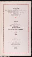 1926 Szállodások nemzetközi egyesülete díszebéd menükártya magyar-német-latin / Menu card of the Hot...