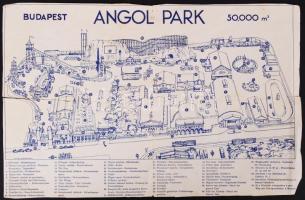 cca 1940 Budapest Angol Park, térkép műsorismertetővel