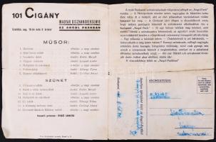 cca 1940 Budapest Angol Park, térkép műsorismertetővel