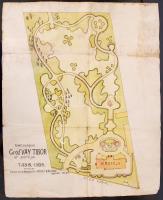 1912 "Méltóságos Gróf Vay Tibor úr parkja. Tass. 1908." Tervezte és rajzolta: Záborszky József MÁV nyug. segédtiszt. Tus, akvarell, 41x34cm