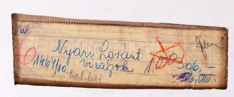 Nyári Lóránt (1928-1982): Virágok. Színezett linó, papír, jelzett, üvegezett keretben, 31×25 cm