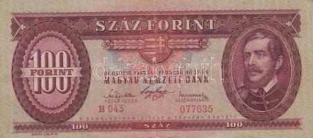 1947. 100Ft lefelé csúszott és ferde előlapi nyomattal T:III