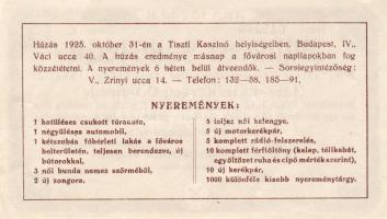 1925. 10.000K "Nyukosz" sorsjegy T:I-