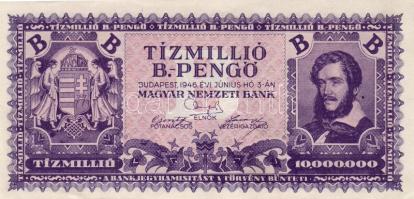 1946. 10.000.000B.-pengő T:I a fej mellett erős festékpötty