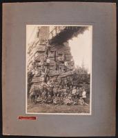 1900-1910 Craiova, katonai fotó, kadétok terepgyakorlaton / 
Craiova, military photo, 22x16/35x30cm