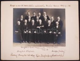 1929 Rónai Hajnal: Az egri m. kir. áll. Dobó István reáliskola tanári kara. A tanárok és a fényképész aláírásával, 16x22/25x33cm