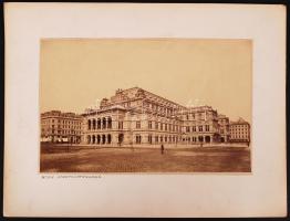 1880-1890 A bécsi Operaház épülete. Vintage városkép, kartonra ragasztva / 
Staatsopernhaus, Vienna,...