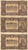 1923. 100K "Magyar Pénzjegy Nyomda" felirattal (3x) T:II