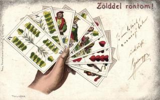 Hungarian card, Zölddel rontom! magyar kártya