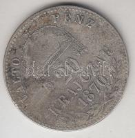 1870KB 20Kr "Váltó Pénz" Ag T:3