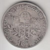 Ausztria 1908. 1K Ag "Jubileum" T:2-/3
Austria 1908. 1 Corona Ag "Jubilee" C:VF/...