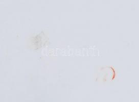 Zsolnay kínáló tál, jelzett, matricás, kopott, hibátlan, d:25 cm, m:7 cm