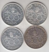 1992. 200Ft Ag "MNB" (4x) T:2