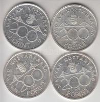 1992. 200Ft Ag "MNB" (4x) T:2