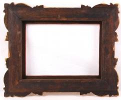 Egyedi készítésű dekoratív, faragott, aranyozott, hársfa keret, hibátlan állapotban, belső:22×16,5 c...